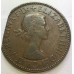 SOUTH AFRICA 1958 . HALF 1/2 PENNY . ERROR . LARGE PLANCHET CLIP